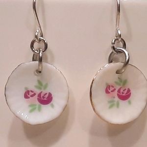 Ceramic plate earrings